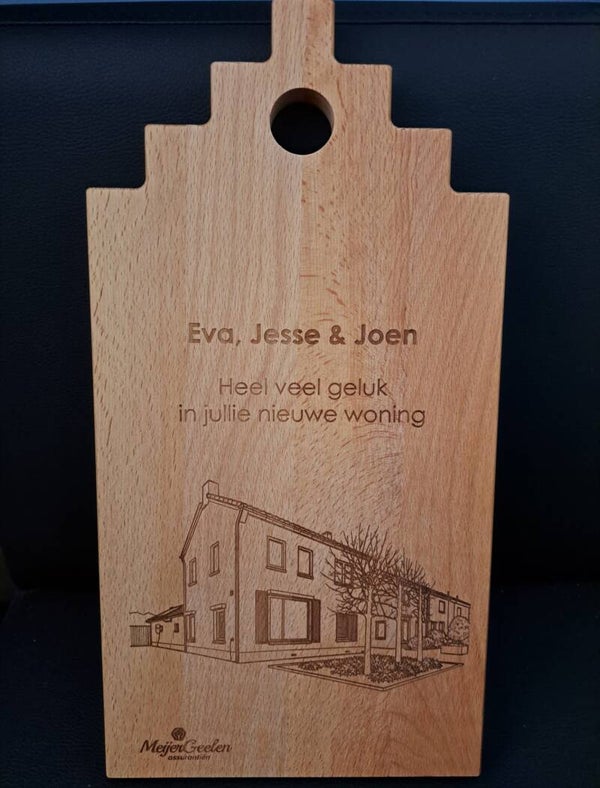 Borrelplank huis 39cm beuken