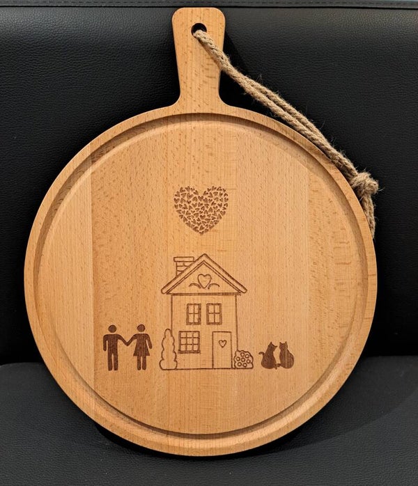 Borrelplank rond met sapgeul 30cm