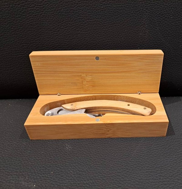 Kurkentrekker in bamboo doosje