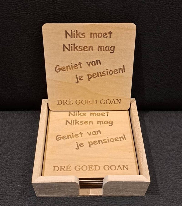 Set onderzetters vierkant met houder