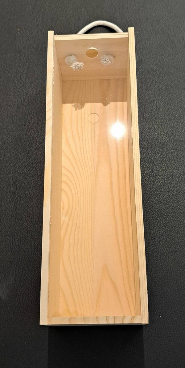 Wijnkist met plexiglas schuifdeksel