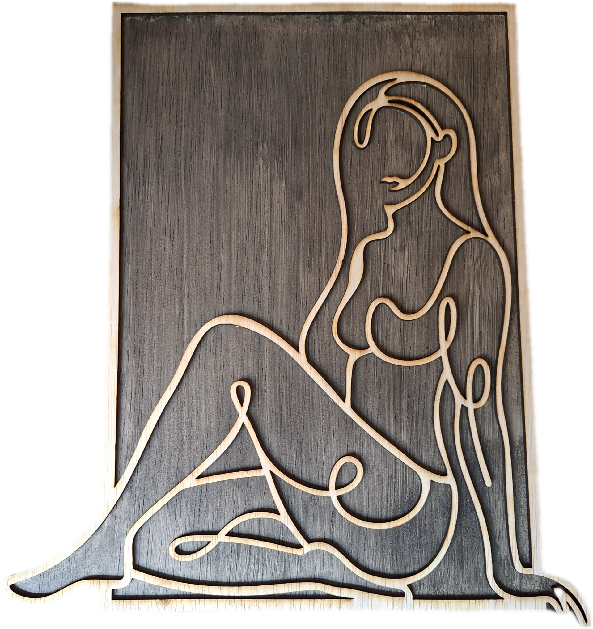 Line art - zittende vrouw