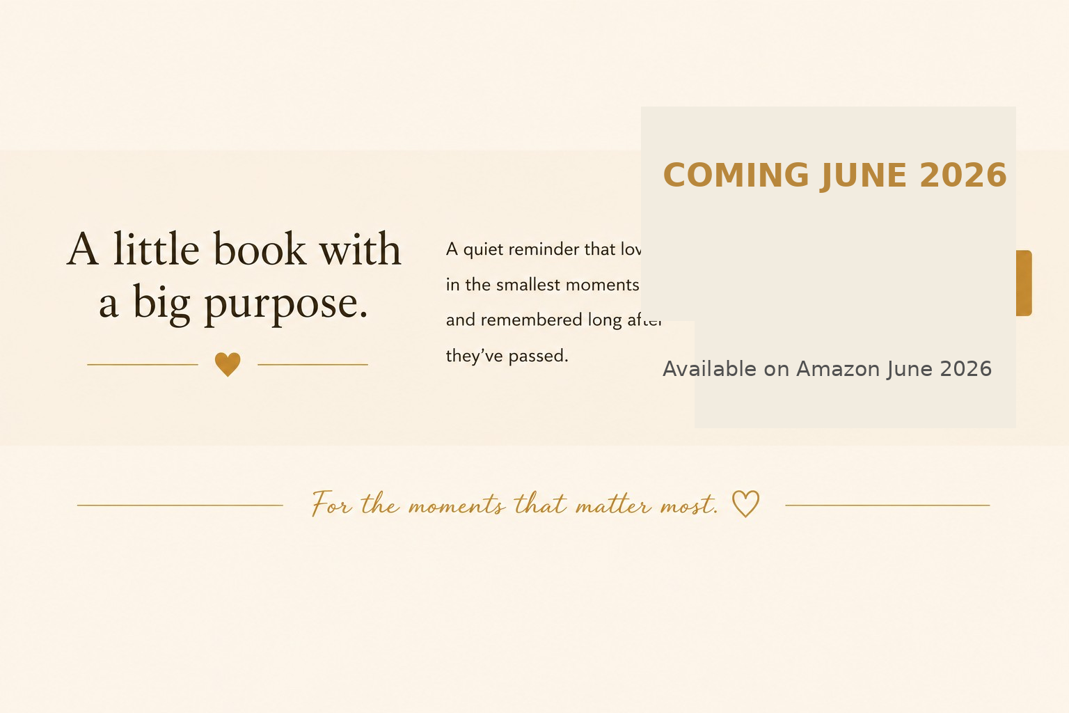 Gentle Words by Penelope Willis, a comforting book of reflections on childhood and love, coming June 2026 and available on Amazon