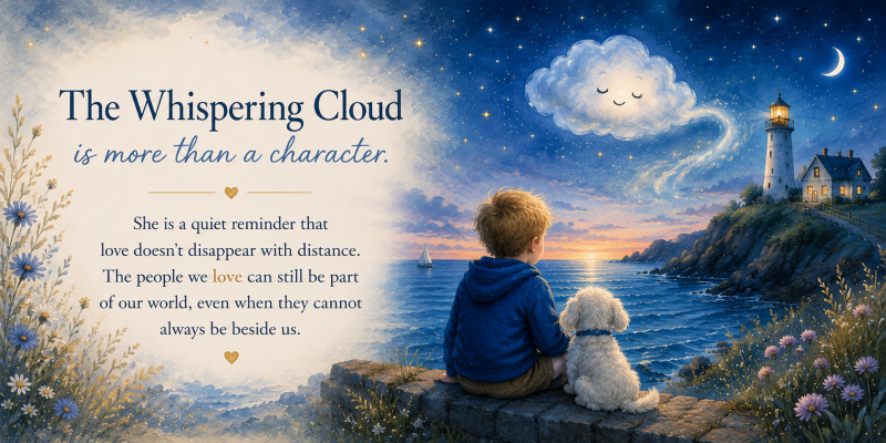 Oscar and Toby beneath The Whispering Cloud in Oscar’s Island Adventures