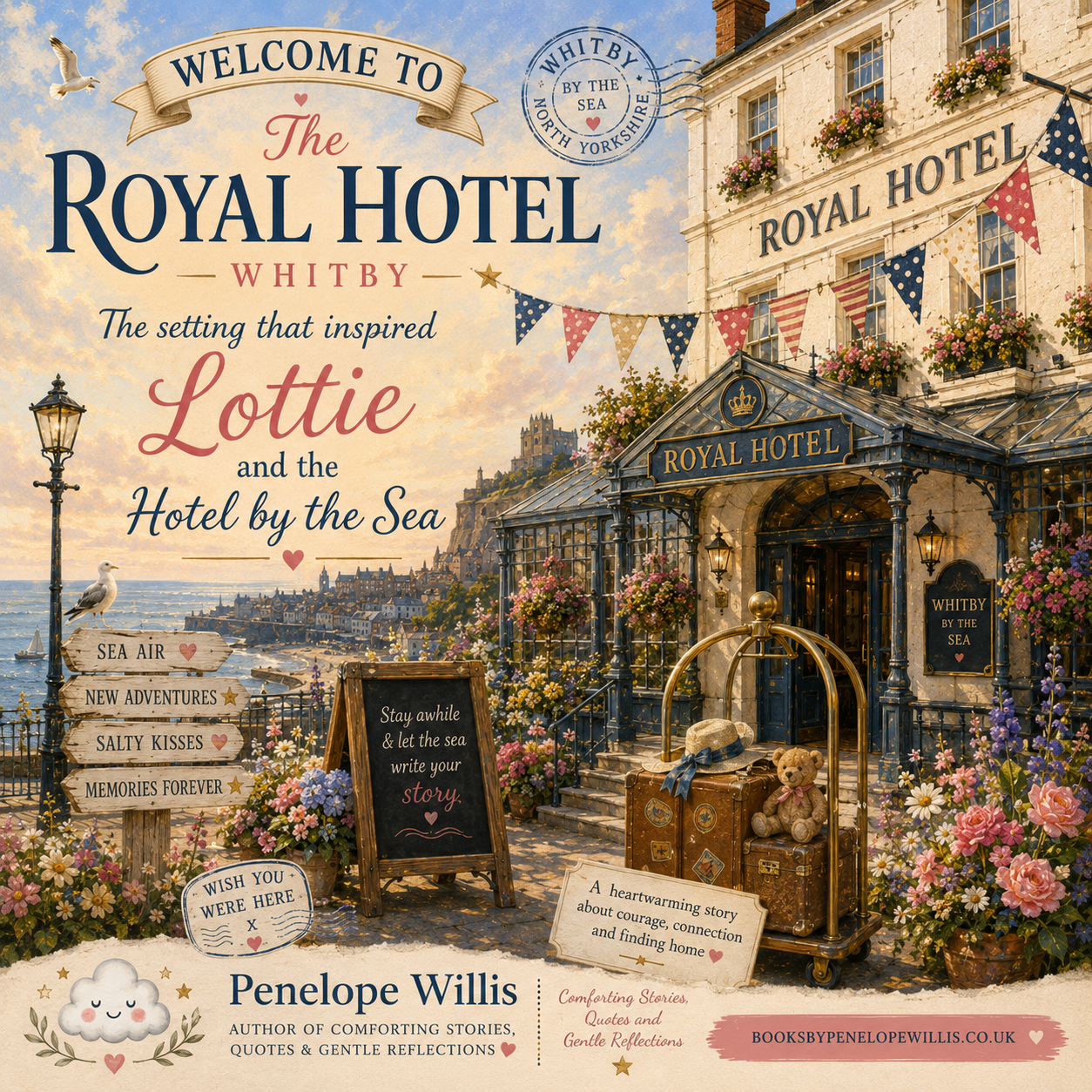 The Royal Hotel, Whitby, inspiration for Lottie and the Hotel by the Sea by Penelope Willis.