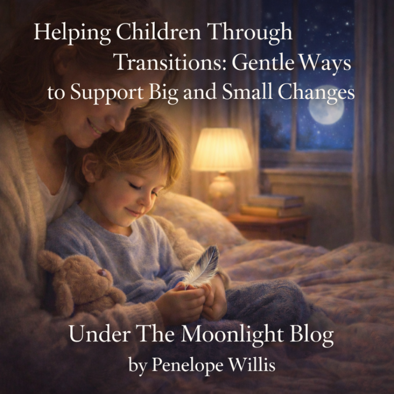 Mother comforting her young child at bedtime, illustrating gentle support during childhood transitions and emotional reassurance.