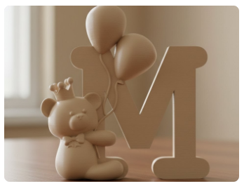 Beer met ballonnen gepersonaliseerd met letter A/Z