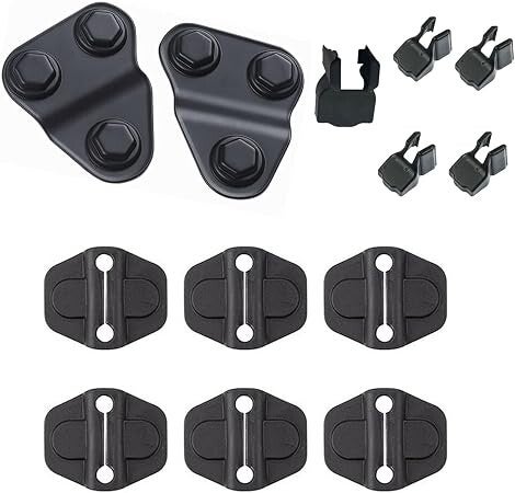 Oasisgalore Compatible for Door Lock Decoration Cover Wrangler JL JLU 2018 2019 2020 2021 2022 2023 2024 2025 Sahara Sports Rubicon Gladiator JT Accessories,Door Screw Protector Cover Buckle