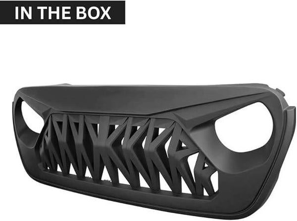Front Grille for Jeep Wrangler JL 2018–2025 | Heavy-Duty Matte Black Replacement Grill | Aggressive Off-Road Style | Jeep JL Exterior Accessories