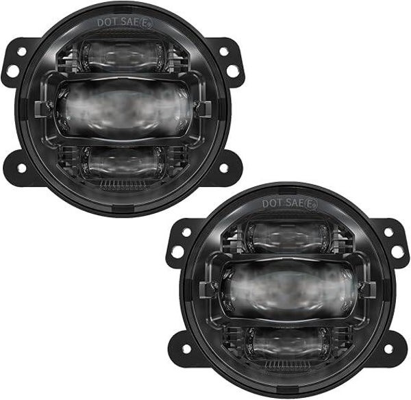 4 Inch LED Fog Lights Compatible with Jeep Wrangler JK JKU 2007-2018, Black Front Bumper LED Lights