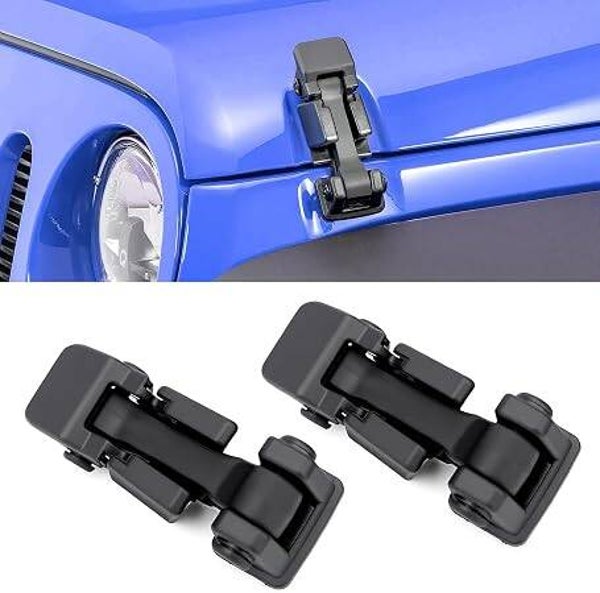 Hood Latch for Jeep, Hood Catch for Jeep Wrangler, Hood Lock Compatible with Jeep Wrangler Jk/JKU 2007-2018, Black,1Pair. | 1Pair,Hood Latch for Jeep Wrangler JK,55395653AD