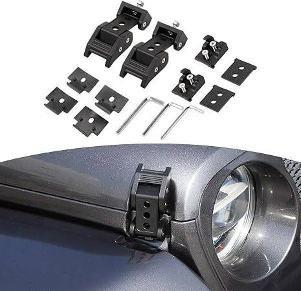 RT-TCZ Black Stainless Steel Latch Locking Hood Catch Kit For 2007-2018 Jeep Wrangler JK JKU