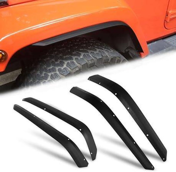 MAIKER OFF ROAD Front & Rear Fender Flares Compatible with 2007-2018 Jeep Wrangler JK JKU, Off-Road Wheel Flares Liner 4 PCS