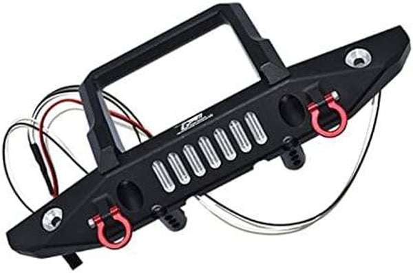 Aluminum Front Bumper With D-Rings For Axial 1/6 SCX6 Jeep JLU Wrangler AXI05000-14Pc Set Black