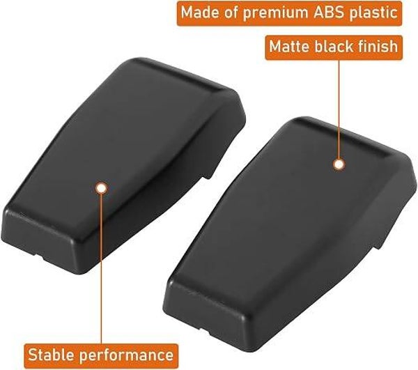 Hooke Road Wrangler JK Rear Window Hinge Covers for 2007-2018 Jeep Wrangler JK JKU 2/4 Doors, Liftgate Glass Left & Right Hinge Cover Trim Quality Replacement Accessories Black- 2 PCS