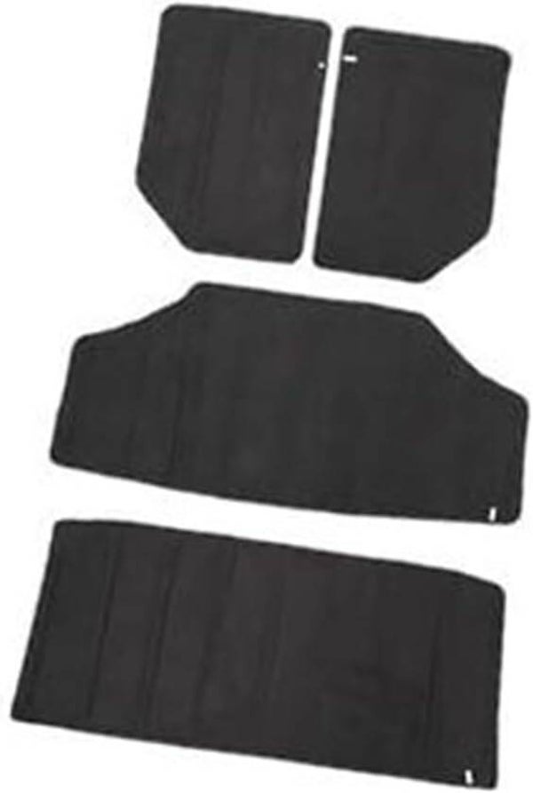 For Jeep, for Wrangler JK 2012-2017 Car Roof Hardtop Heat Insulation Cotton Sound Heat Insulation Pad Interior Kit Engine Bay Thermal Shield(BLACK 4 Door Roof Black)