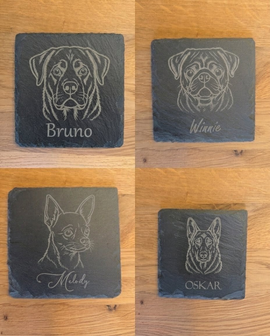 Untersetzer Hund personalisiert – verschiedene Motive