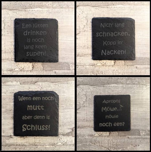 Untersetzer-Set "Plattdeutsche Trinksprüche"