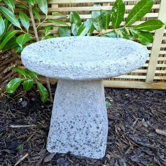 Weathered Grey Staddle Stone Bird Bath E