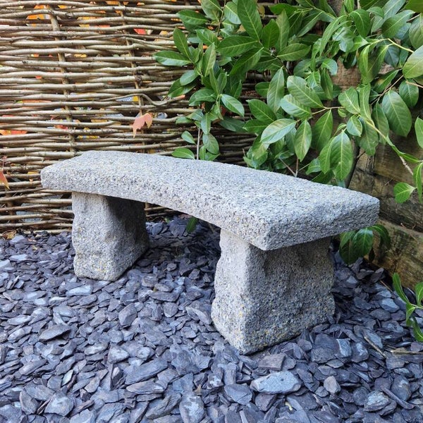 Aged Curved Garden Bench