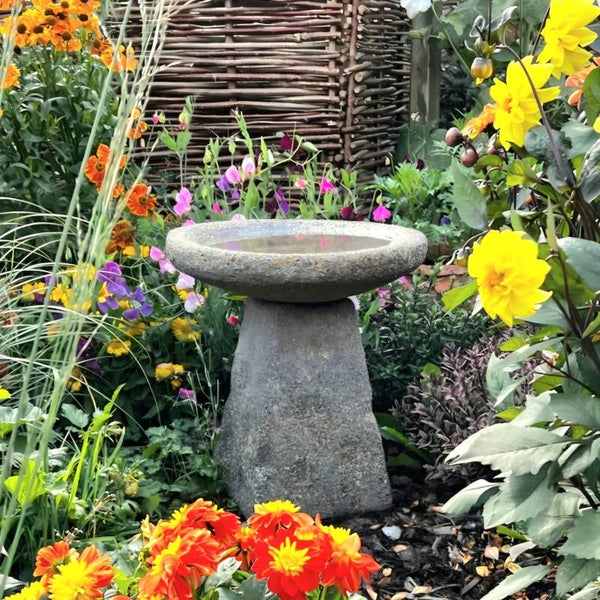 Aged Staddle Stone Bird Bath F