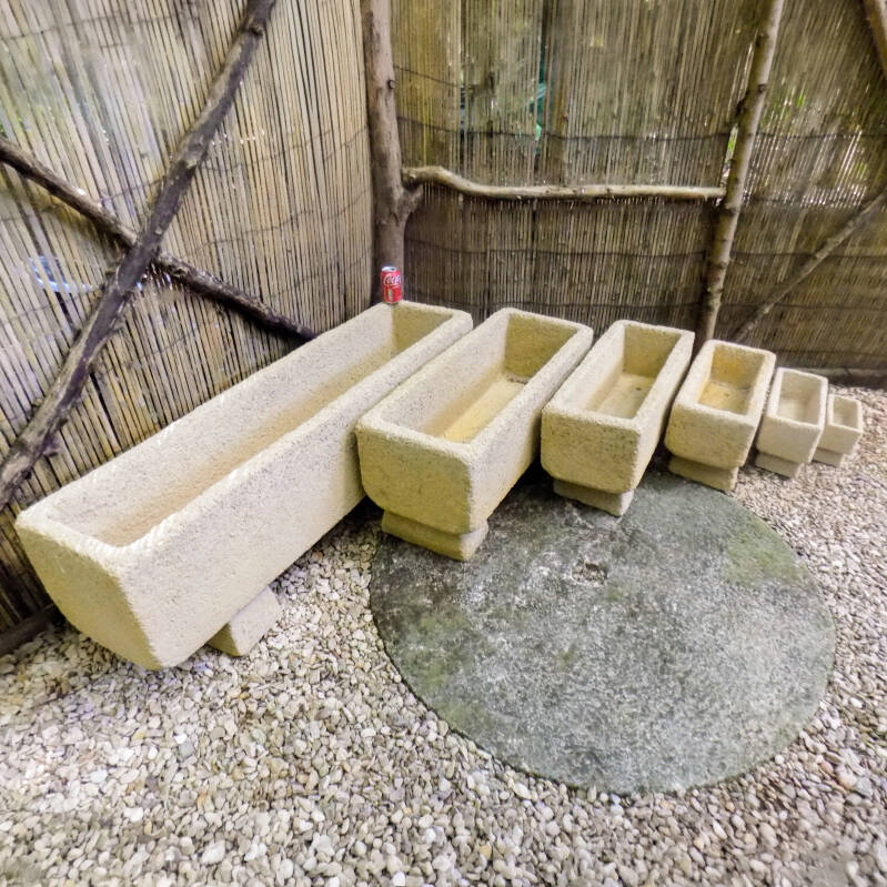 Complete set of stone garden troughs
