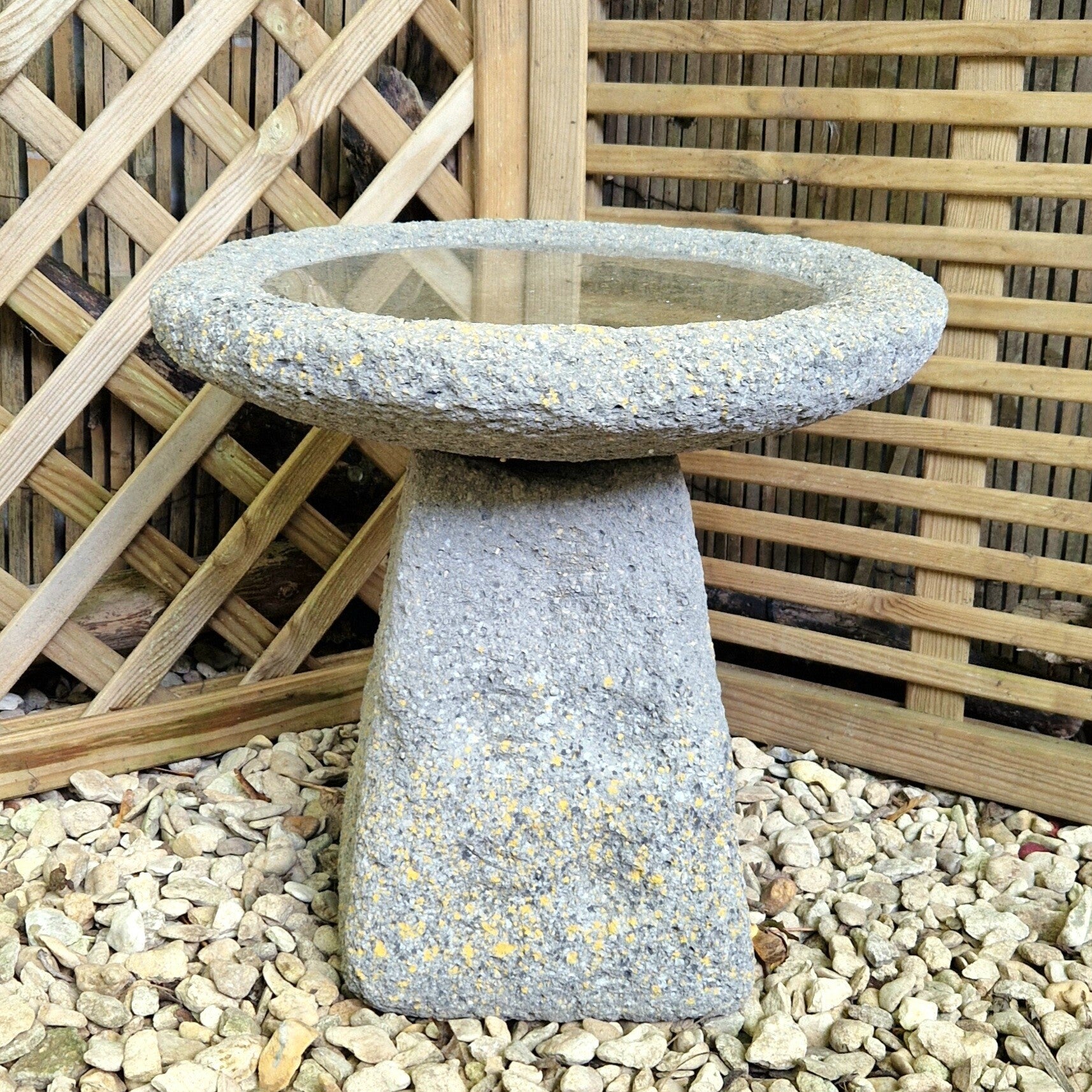 Aged Staddle Stone Bird Bath E