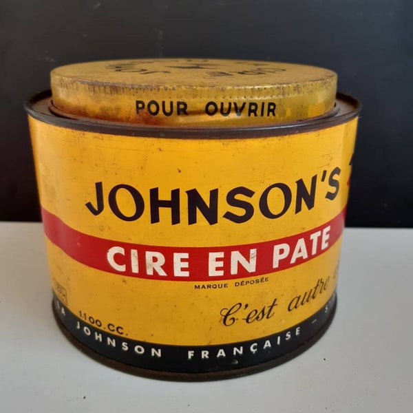 Franse Brocante JOHNSON`S CIRE EN PATE blik
