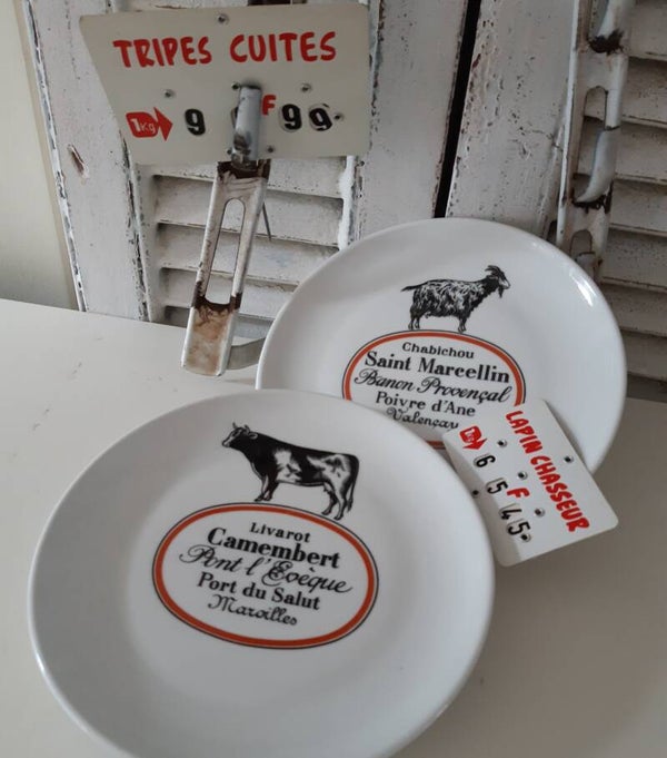 2 leuke Franse Kaasbordjes CAMEMBERT/SAINT MARCELLIN