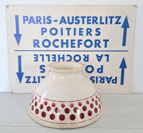 Franse spoelkom/Café au Lait bowl rode stippen (29)