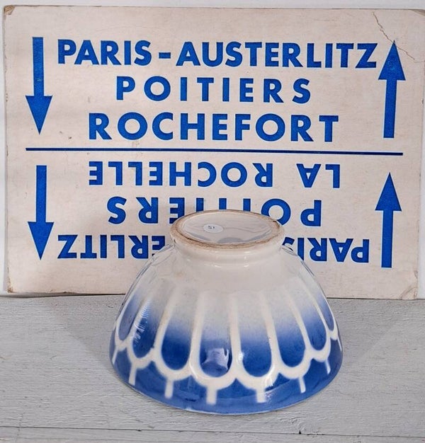 Franse spoelkom/Café au Lait bowl blauwe boogjes (51)