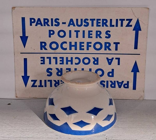 Franse spoelkom/Café au Lait bowl blauwe wybert (22)