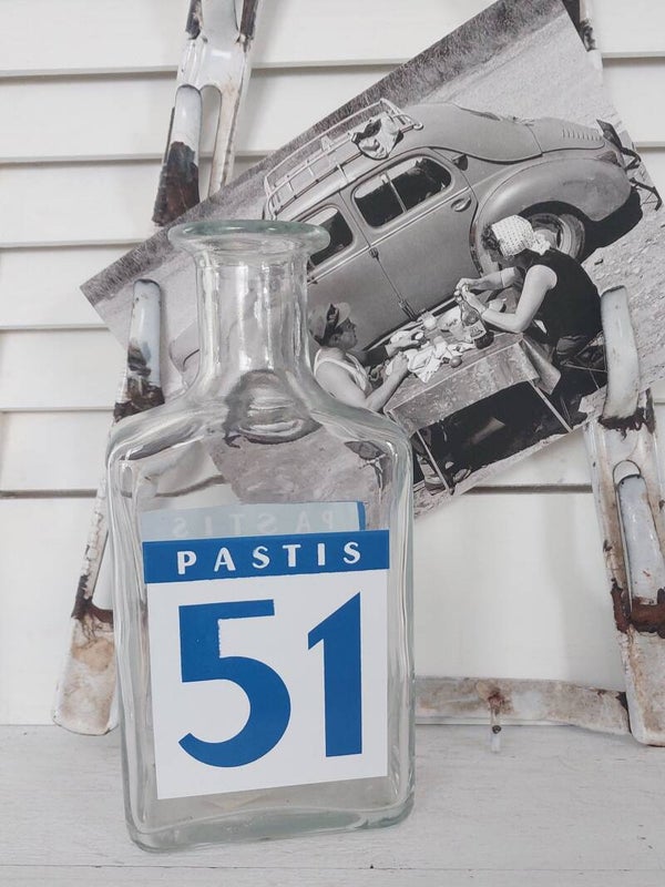 Mooie PASTIS 51 waterkaraf met wit/blauw logo