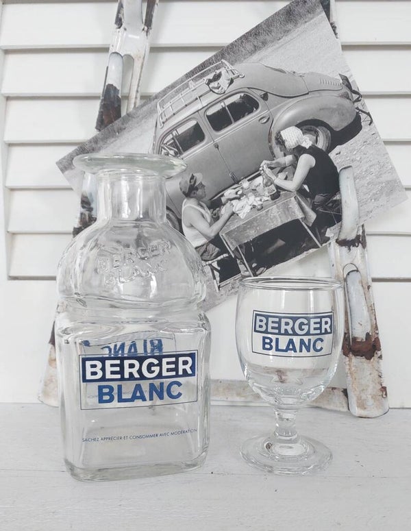 Mooie set karaf en 1 glas BERGER BLANC [17526]
