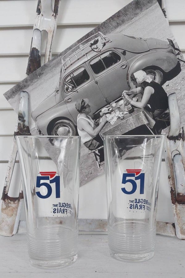 Set van 2 bijzondere PASTIS 51 glazen