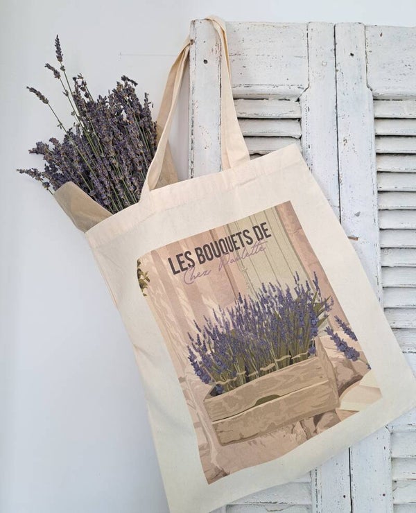 Lavendel canvas boodschappentas uit de Provence.💜🍃[29526]