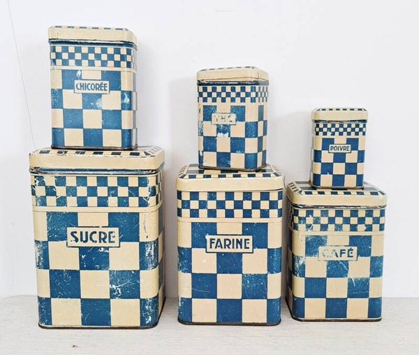 Set van 6 Franse voorraadblikken Lustucru motief [22226]