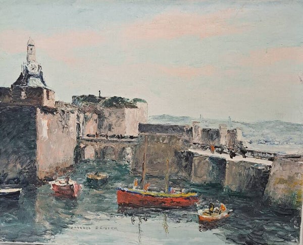Mooi schilderijtje van Concarneau Bretagne Jacques Denier  [20122]
