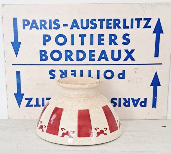 Franse spoelkom/Café au lait bowl rode brede streep  105