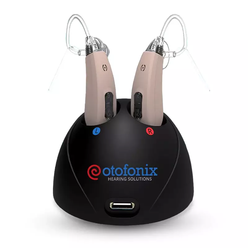 Rechargeable, Advanced Background Noise Reduction, Otofonix HELIX Hearing Aid