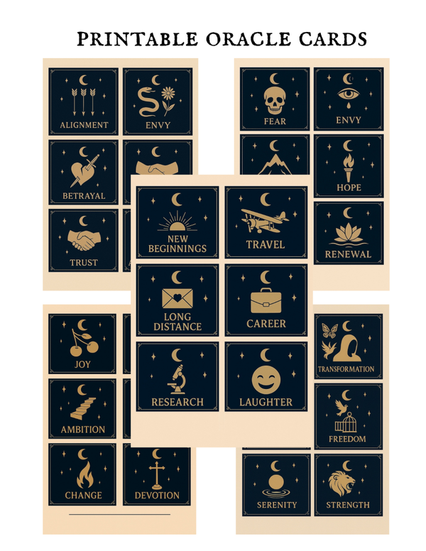 Light & Shadow Printable Oracle Cards