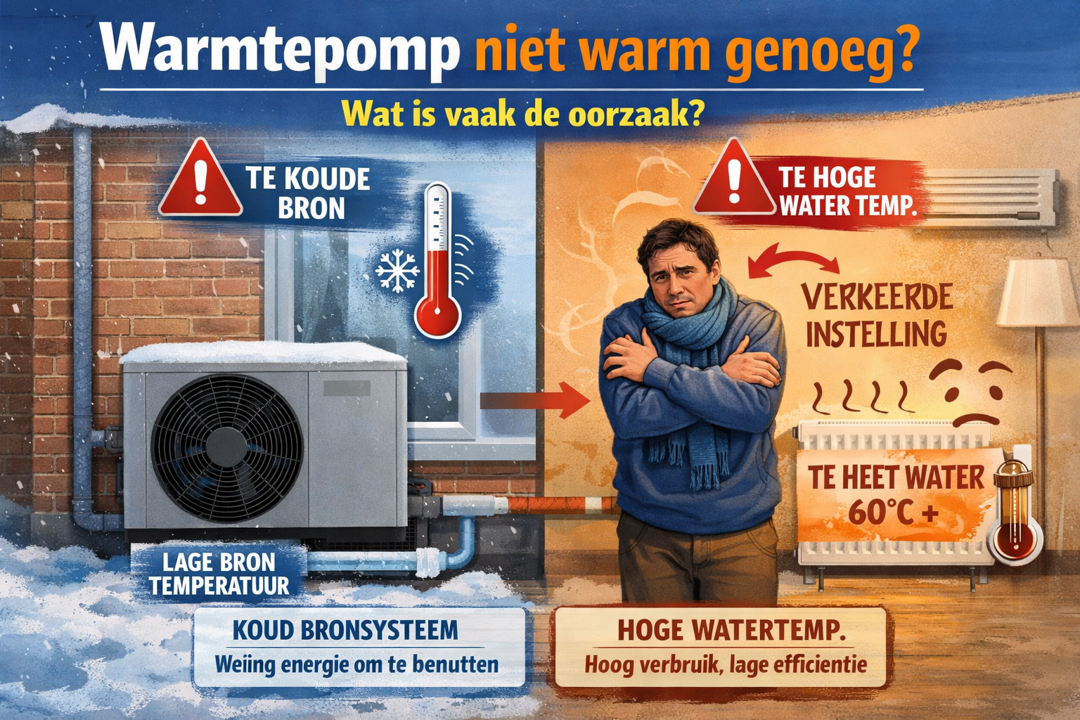 Warmtepomp niet warm genoeg Dit is vaak de oorzaak