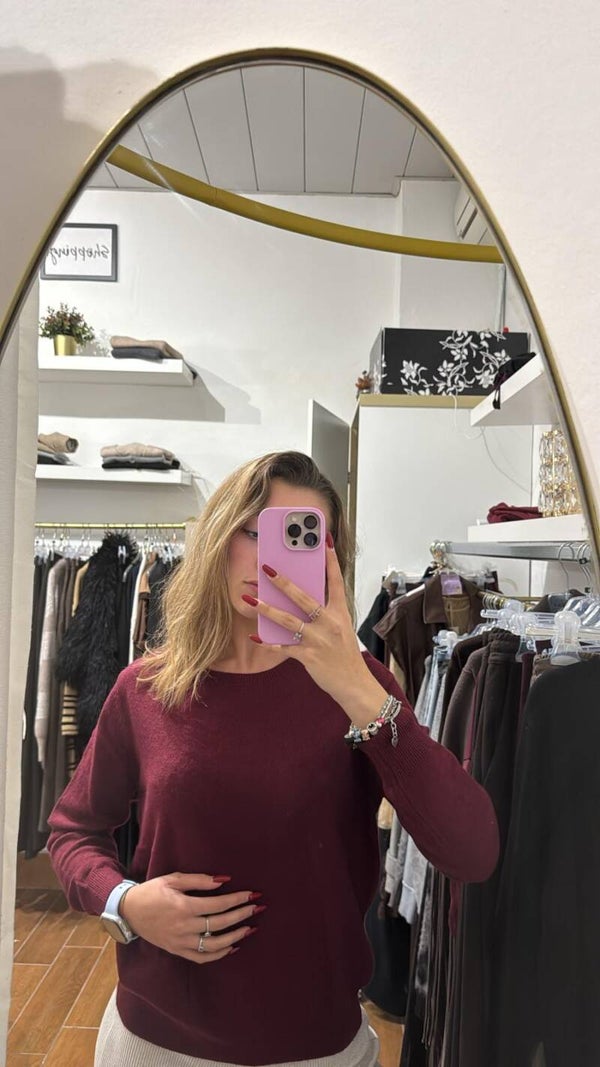 Maglia girocollo burgundy
