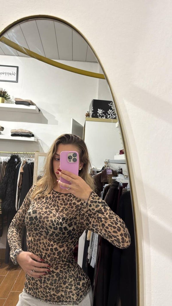 Maglia cachemire animalier