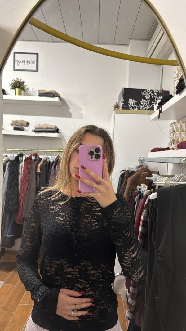 Camicia aperta pizzo