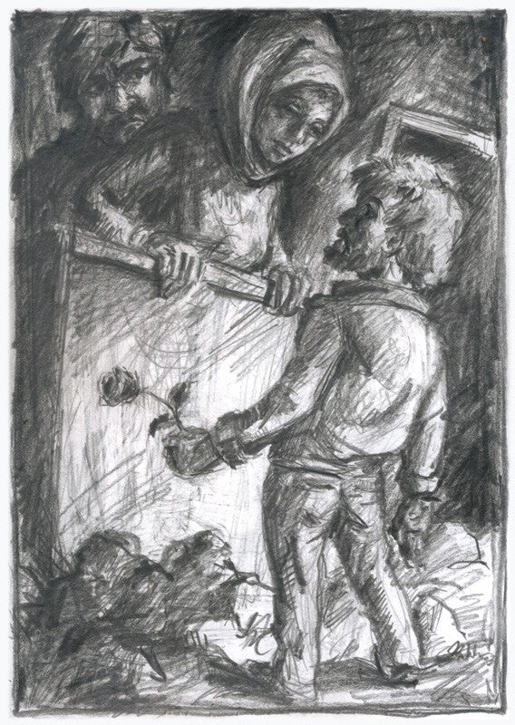 Der Verehrer (Originalzeichnung)