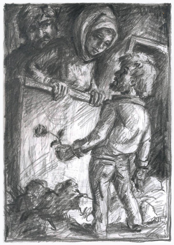 Der Verehrer (Originalzeichnung)