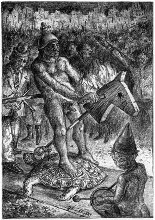 Er kommt 1992 Originalzeichnung