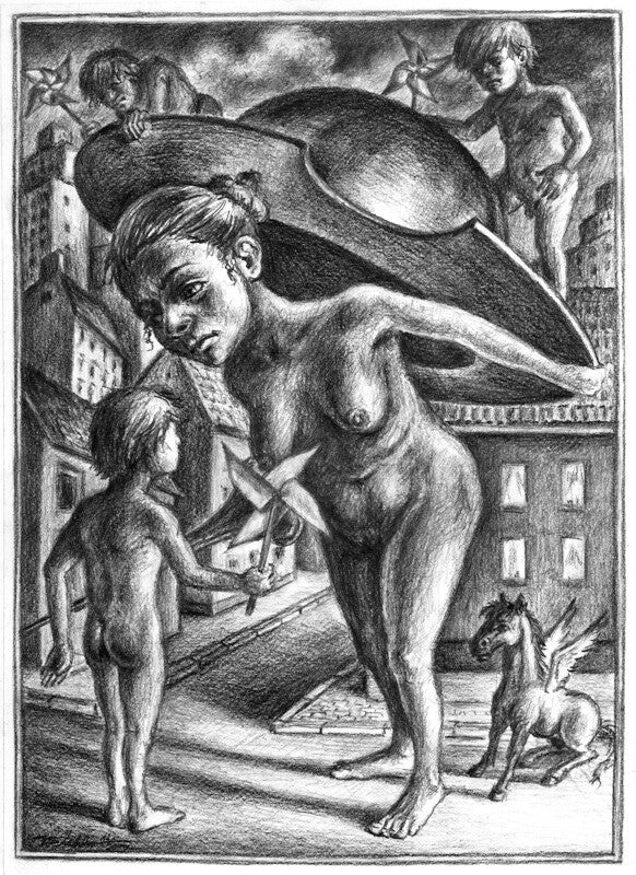 Windmühlen (Originalzeichnung)