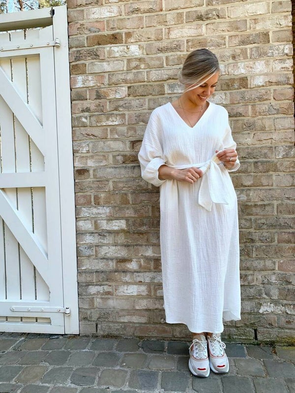 Mousseline jurk wit of zwart